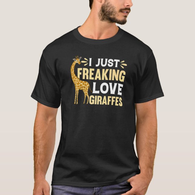 Giraffe Zoo Giraffe I Freaking Kärlek Giraffes T Shirt (Framsida)