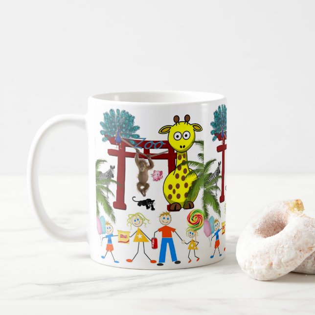 Giraffe Zoo Monkey Mugg (Med munk)