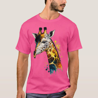 Giraffe Zoo Safari Resor Watercolor Nature Wildlif T Shirt