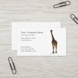 Giraffe Zoolog Affärskort Visitkort