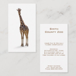 Giraffe Zoolog Affärskort Visitkort