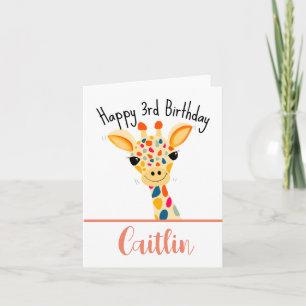 Giraffekort för 3 år kort
