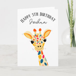 Giraffekort grattis på födelsedagen kort