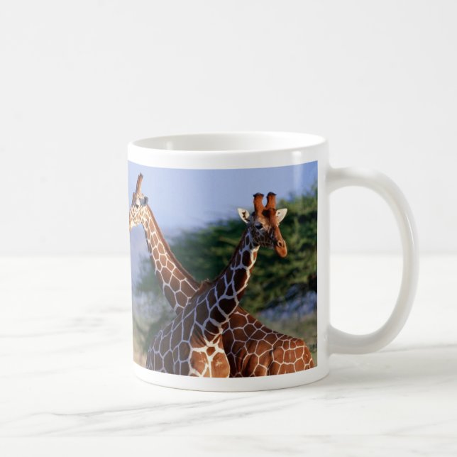 Giraffen gekreuzt, Mutter + Kind Kaffemugg (Höger)