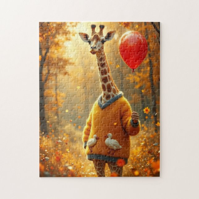 Giraffen och den röda ballongen pussel (Vertikal)