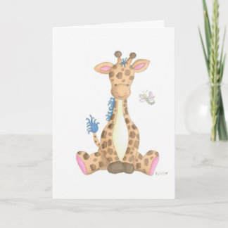Giraffen, vattenfärg vykort