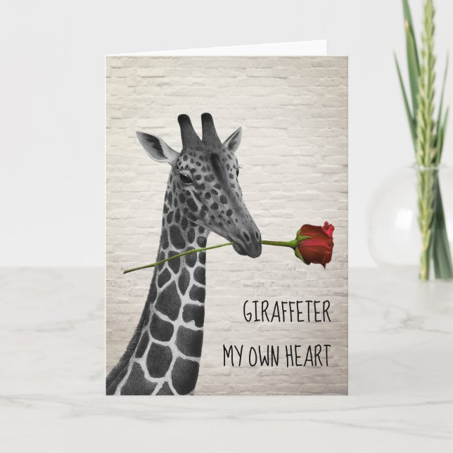 Giraffer åt mitt eget hjärta, Giraffe Ro Valentine Kort (Framsida)