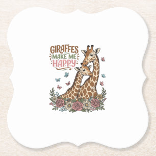 Giraffer gör mig glad vintage blommig skjorta desi underlägg papper