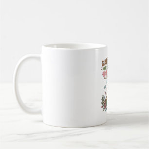 Giraffer Gör Mig Glad Vintage Blommig Tröja Design Kaffemugg