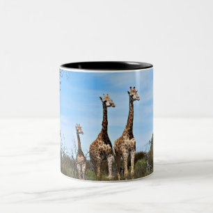 Giraffer i Öppen Himmelvy Två-Tonad Mugg
