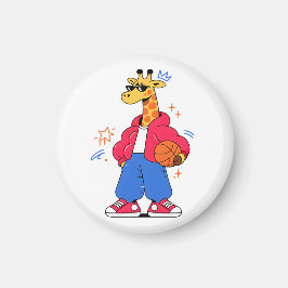 giraffer kan hoppa : Streetwear Hoops Magnet
