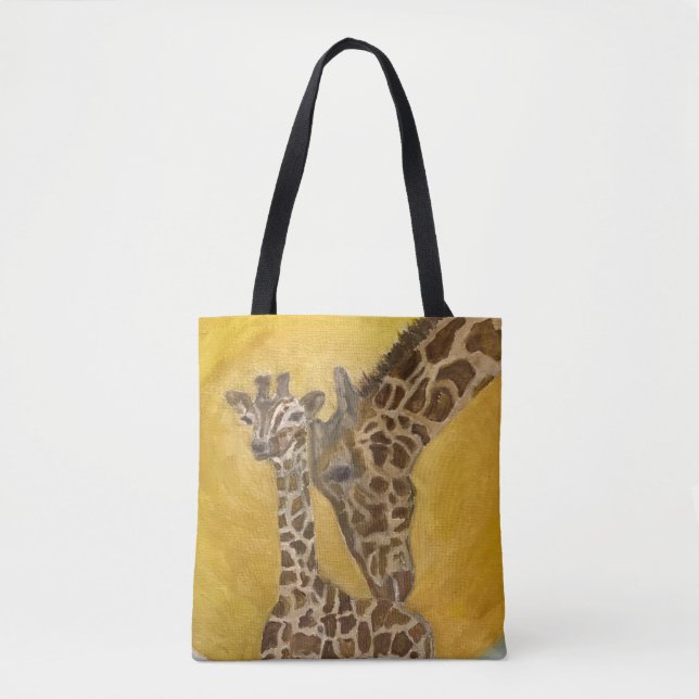 Giraffer Mor och Barn Tygkasse (Framsida)