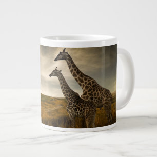 Giraffer och landskap jumbo mugg
