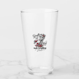 Giraffer Och Vin Vintage Gravyr Tröja Design_1 Glaskopp