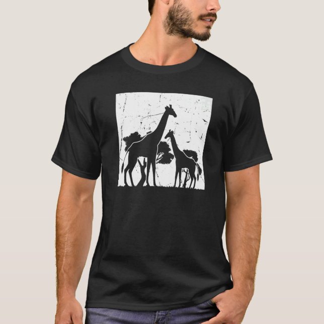 Giraffes African Giraffe Zoo Animal Giraffe   T Shirt (Framsida)