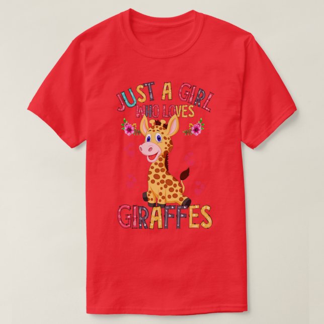 Giraffes är bara en flicka som Kärlek ger ut T Shirt (Design framsida)