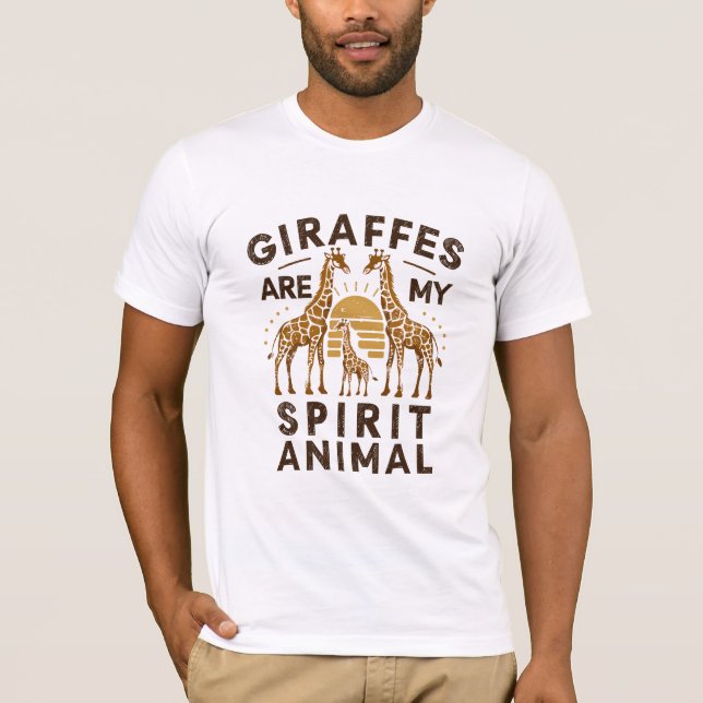 Giraffes är mitt andliga djur t shirt (Framsida)