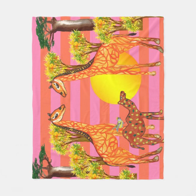Giraffes, Camel & Sol Fleece Blanket (Framsidan)