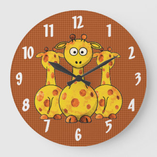 GIRAFFES Clock Stor Klocka