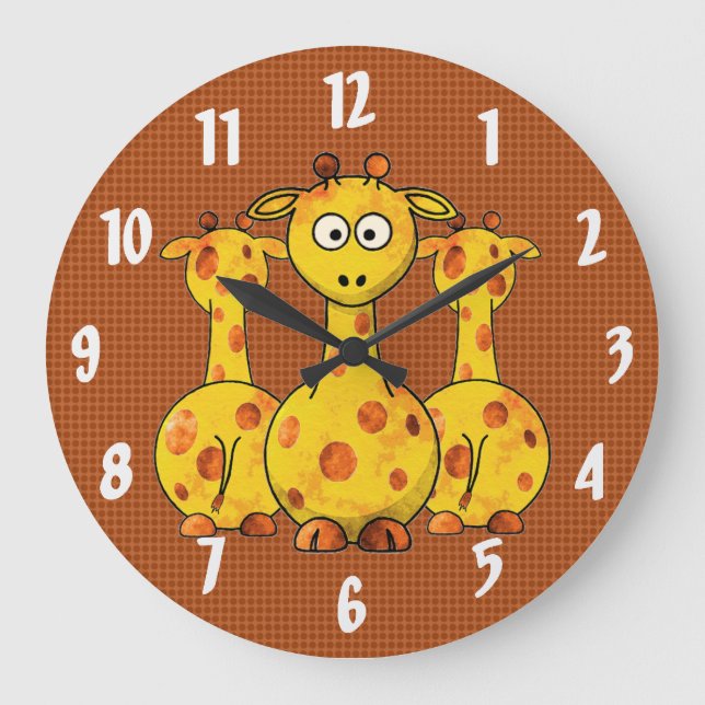 GIRAFFES Clock Stor Klocka (Framsida)