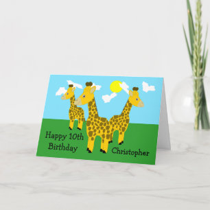 Giraffes Design Personlig 10:e födelsedagskortet Kort