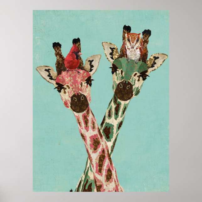 GIRAFFES & FEATHERS POSTER (Framsidan)