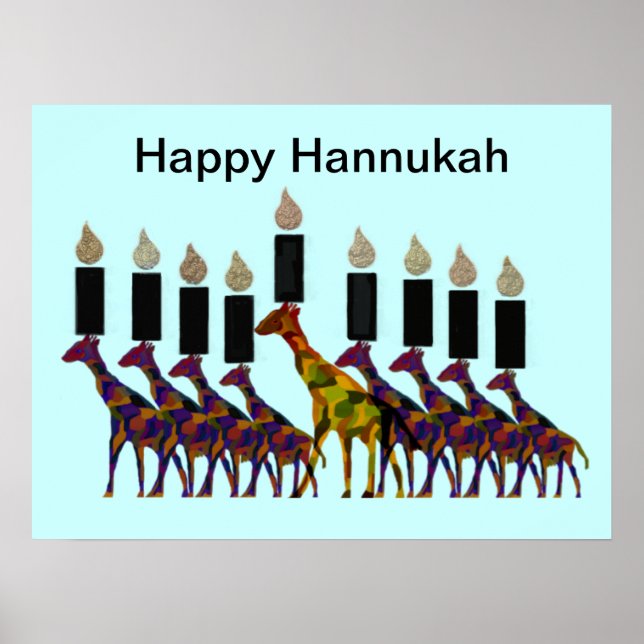 Giraffes Hannukah Skriv ut Poster (Framsidan)