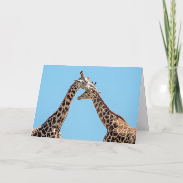 Giraffes Hugger Personlig Kort (Framsida)
