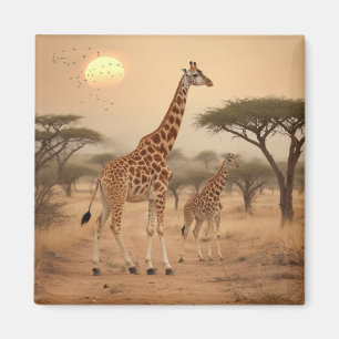 Giraffes i Afrika Magnet