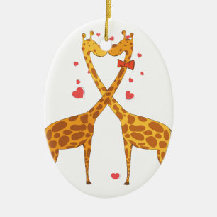 Giraffes i Kärlek Julgransprydnad Keramik