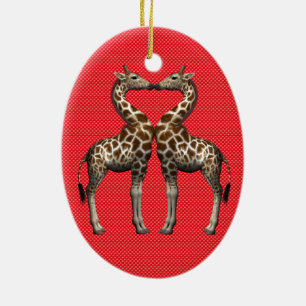 Giraffes i Kärlek Julgransprydnad Keramik