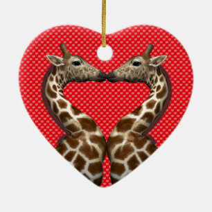 Giraffes i Kärlek Julgransprydnad Keramik