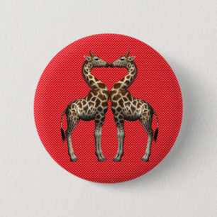 Giraffes i Kärlek Knapp