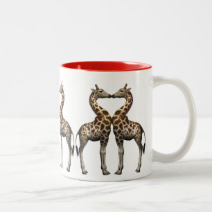 Giraffes i Kärlek Två-Tonad Mugg