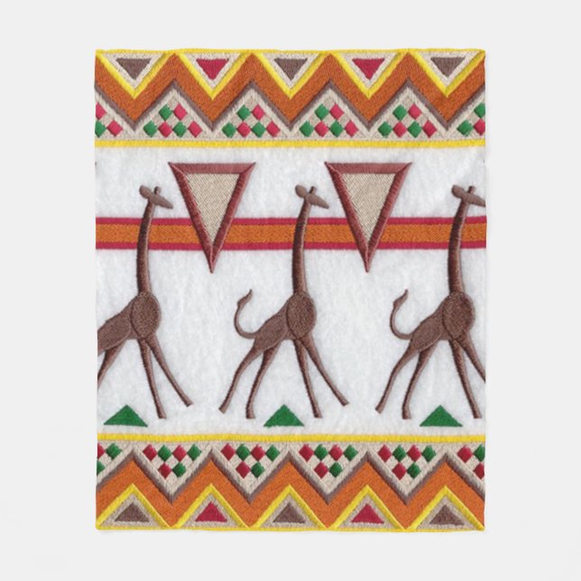 Giraffes in Afrika Blanket Fleecefilt (Framsidan)