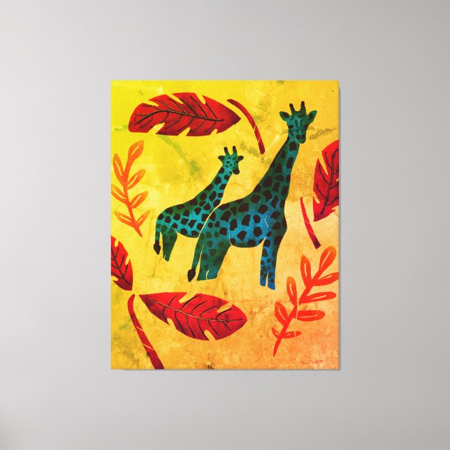 Giraffes Journeying Artwork Canvastryck (Framsida)