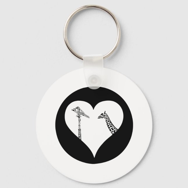 Giraffes Kärlek Cranes Nyckelring (Framsida)