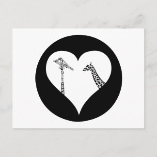 Giraffes Kärlek Cranes Vykort