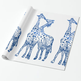 Giraffes Kiss Wrapping Papper Presentpapper