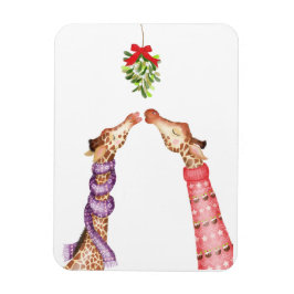 Giraffes kyssar under mistletoe Julmagnet Magnet