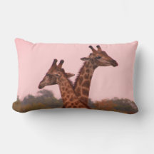 Giraffes med rosa himmel