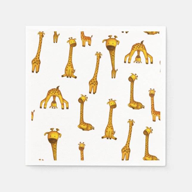 Giraffes Mönster Cute Minimalist Baby Shower Pappersservett (Framsidan)