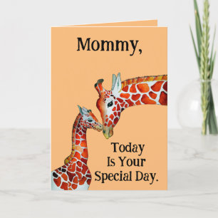 Giraffes Mors dag Greeting Card Kort