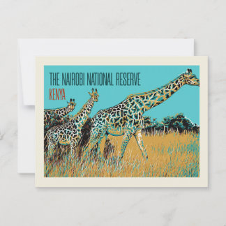 Giraffes of Kenya in Nairobi National Reserve Vykort