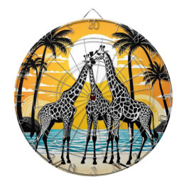 Giraffes on the Beach Darttavla