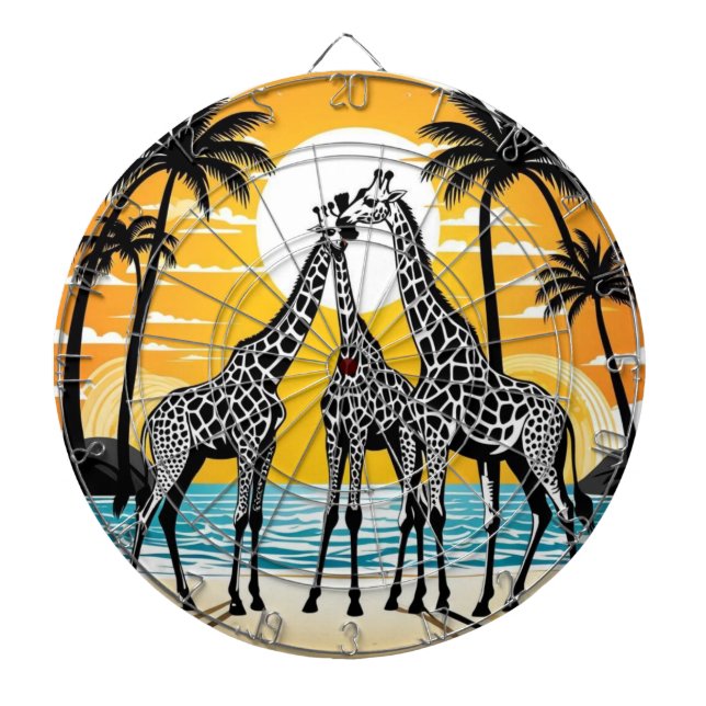 Giraffes on the Beach Darttavla (Framsidan)