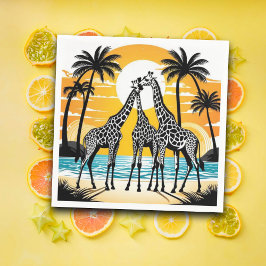 Giraffes on the Beach Pappersservett