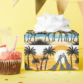 Giraffes on the Beach Presentpapper