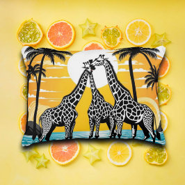 Giraffes on the Beach Prydnadskudde