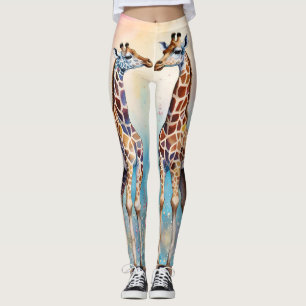 Giraffes par i Kärlek i pastel Garden Leggings